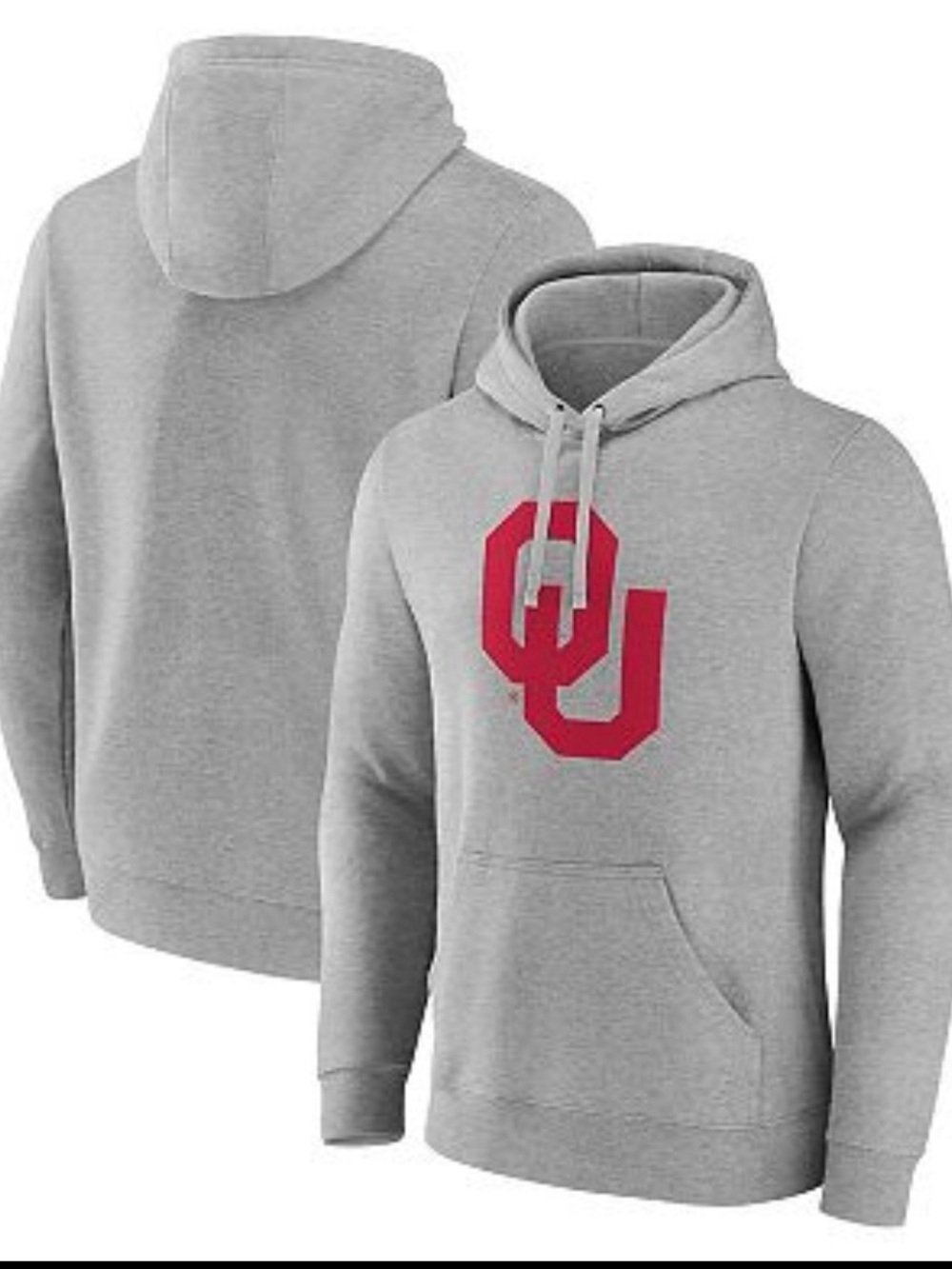 Oklahoma Sooners OU Fanatics Pullover Hoodie Gray Size Small NWT